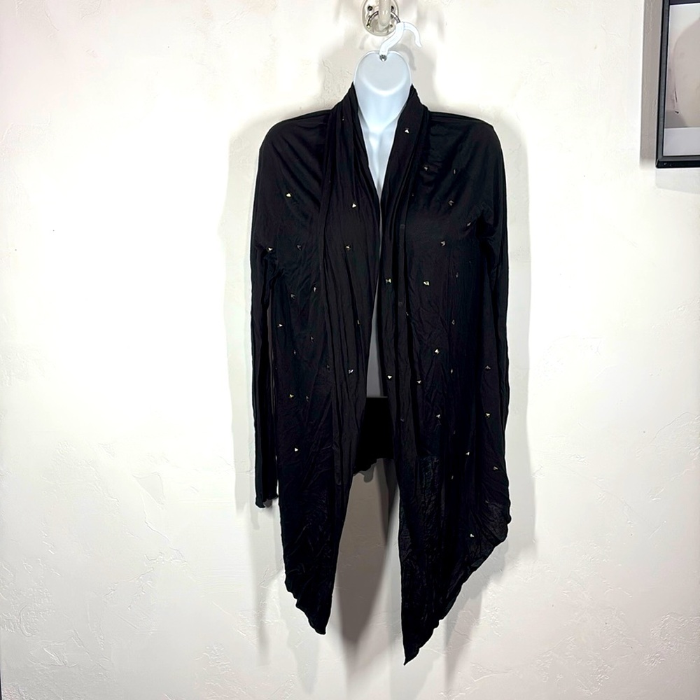 Literature Noir black studded lightweight cardigan size medium